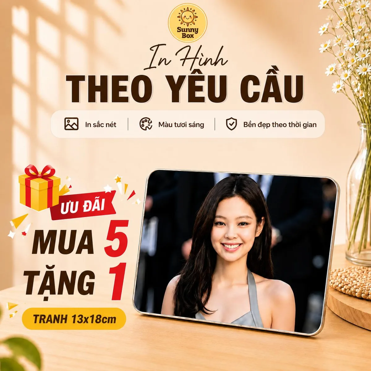 Ảnh Tráng Gương Bo Viền Cao Cấp In Theo Yêu Cầu